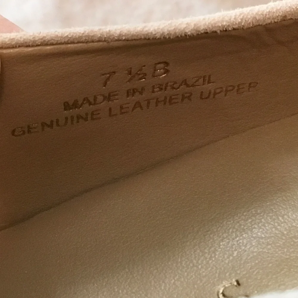 Talbots Nude Beige Suede Block Heel Pumps
